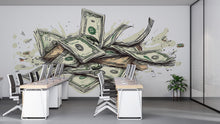 Load image into Gallery viewer, Money Wall Decal, Dollar Bills Wall Sticker, Cash Wall Art, Hustle Room Decor, Office Wall Decals, Motivation Art, Removable Vinyl, 245gm
