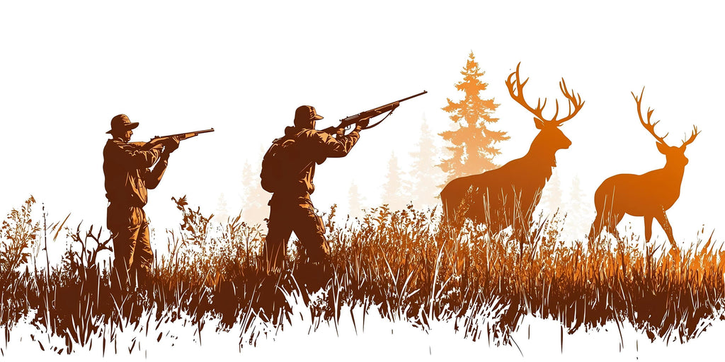 Hunting Wall Decal, Deer Hunting Scene Wall Sticker, Hunter Wall Art, Rustic Cabin Decor, Man Cave Wall Decals, Deer Silhouette Vinyl, 250gm