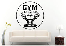 Load image into Gallery viewer, Gym Training Fitness Bodybuilding Wight Lifting Logo Emblem Sign Wall Decal Vinyl Sticker Mural Room Decor L601