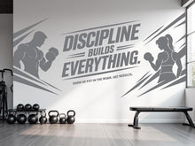 Load image into Gallery viewer, Discipline Builds Everything Gym Wall Decal, Inspirational Words, Couple Gym Decal, Fitness Collage, Gym Wall Art Motivational Art 1100RS