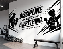 Load image into Gallery viewer, Discipline Builds Everything Gym Wall Decal, Inspirational Words, Couple Gym Decal, Fitness Collage, Gym Wall Art Motivational Art 1100RS