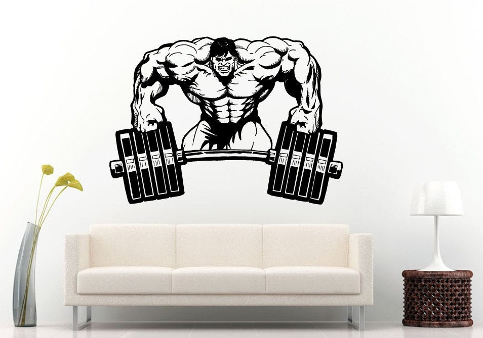 Crazy Gym Rat Power Weights Training Fitness Bodybuilding Wight Lifting Logo Emblem Sign Wall Decal Vinyl Sticker Mural Room Decor L613