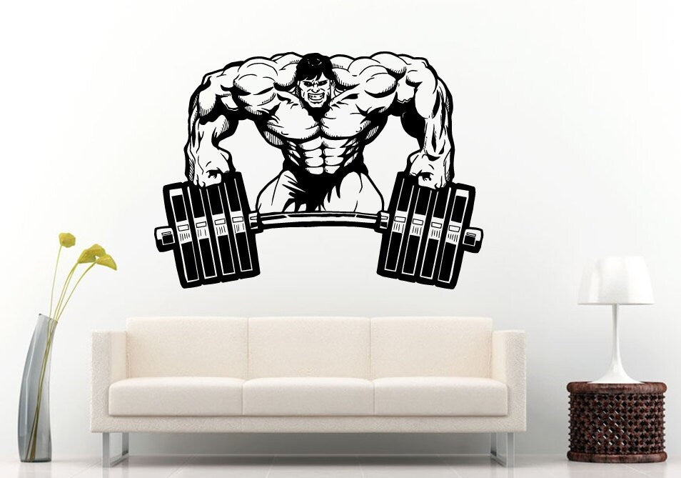 Crazy Gym Rat Power Weights Training Fitness Bodybuilding Wight Lifting Logo Emblem Sign Wall Decal Vinyl Sticker Mural Room Decor L613