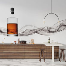 Load image into Gallery viewer, Whiskey Bottle Wallpaper Bar Wall Decal Minimalist Cocktail Wall Art Peel And Stick Wallpaper Lounge Decor Restaurant Wall Mural