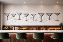 Load image into Gallery viewer, Martini Glass Wallpaper Bar Wall Decal Minimalist Cocktail Line Art Peel And Stick Wallpaper Modern Bar Decor Kitchen Wall Art