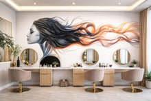 Load image into Gallery viewer, Hair Salon Wallpaper Beauty Wall Decal Woman Hair Wall Art Peel And Stick Wallpaper Salon Decor Lash Studio Spa Wall Mural