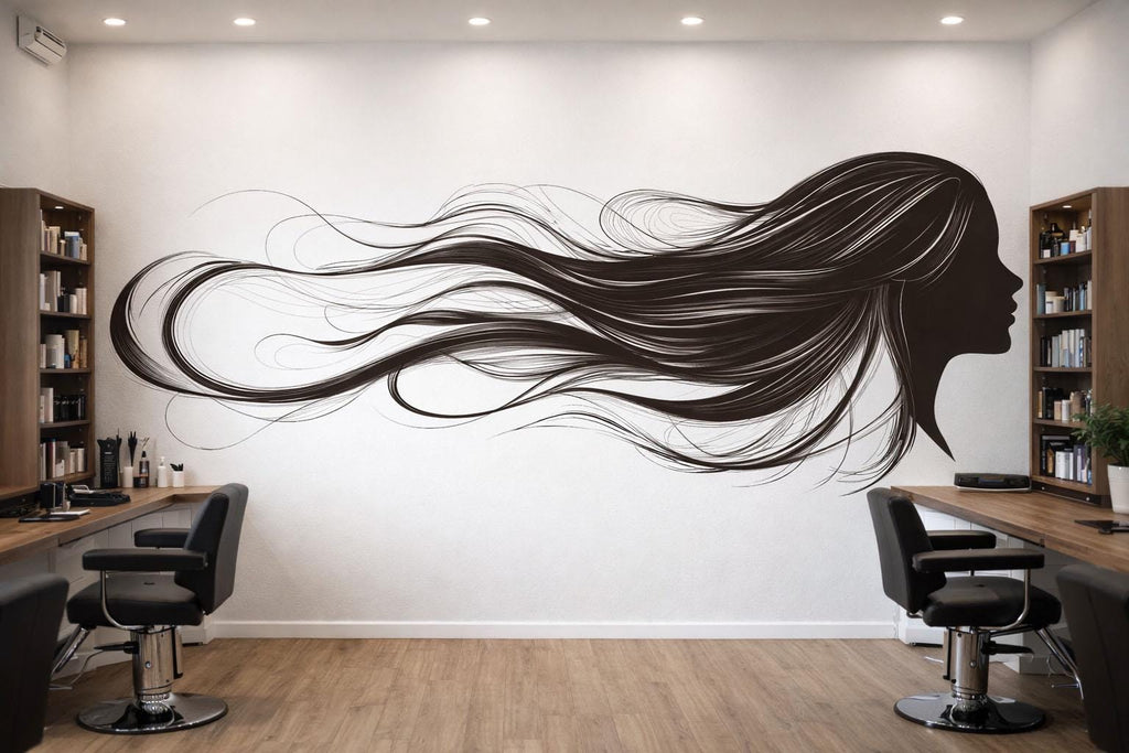 Hair Salon Wall Decal Woman Silhouette Hair Wall Sticker Beauty Wall Art Salon Decor Lash Studio Spa Wall Decor Vinyl Decal