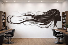 Load image into Gallery viewer, Hair Salon Wall Decal Woman Silhouette Hair Wall Sticker Beauty Wall Art Salon Decor Lash Studio Spa Wall Decor Vinyl Decal