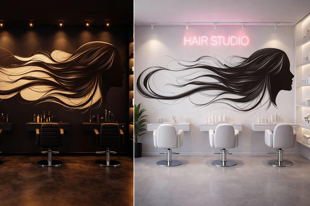 Hair Salon Wall Decal Woman Silhouette Hair Wall Sticker Beauty Wall Art Salon Decor Lash Studio Spa Wall Decor Vinyl Decal