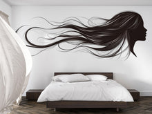 Load image into Gallery viewer, Hair Salon Wall Decal Woman Silhouette Hair Wall Sticker Beauty Wall Art Salon Decor Lash Studio Spa Wall Decor Vinyl Decal
