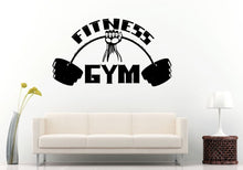 Load image into Gallery viewer, Gym Training Fitness Bodybuilding Wight Lifting Logo Emblem Sign Wall Decal Vinyl Sticker Mural Room Decor L604