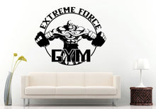 Load image into Gallery viewer, Gym Training Fitness Bodybuilding Wight Lifting Logo Emblem Sign Wall Decal Vinyl Sticker Mural Room Decor L606