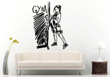 Load image into Gallery viewer, Girl Woman Working Out Gym Training Fitness Bodybuilding Wight Lifting Logo Emblem Sign Wall Decal Vinyl Sticker Mural Room Decor L607