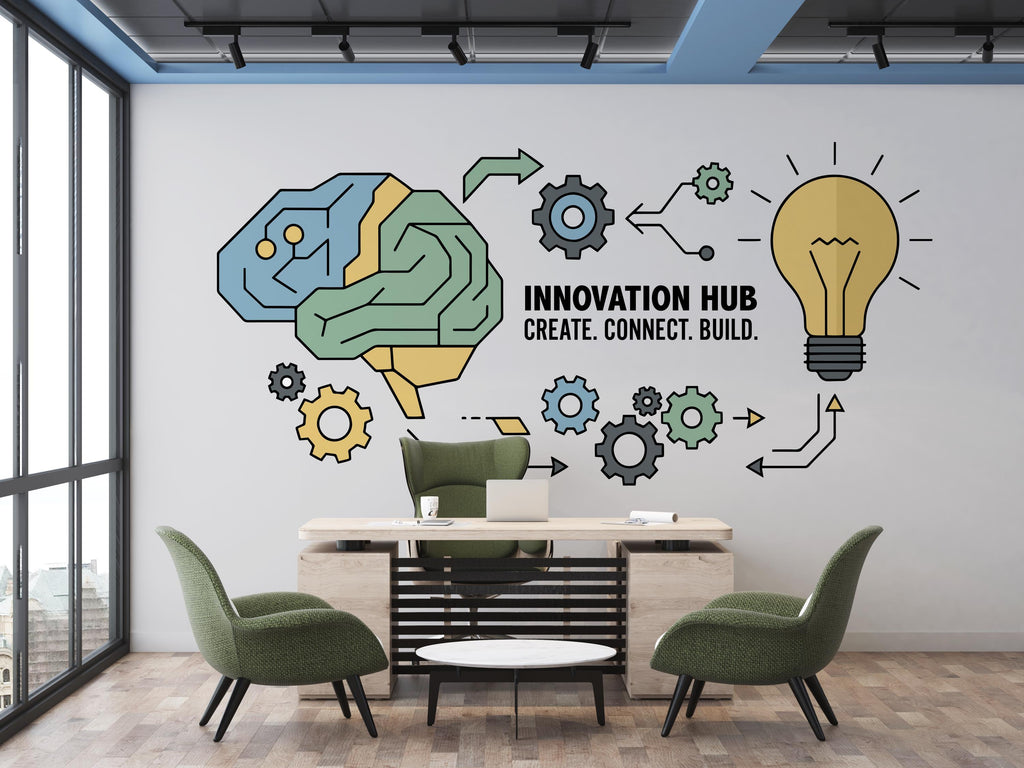 Innovation Hub Decal, Office Wall Decal, Tech Office Decor, Business wall Art 393DE