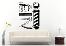 Load image into Gallery viewer, Barbershop Sign Hairdresser's Tools Hair Salon Wall Decal Vinyl Sticker Mural Room Decor L617
