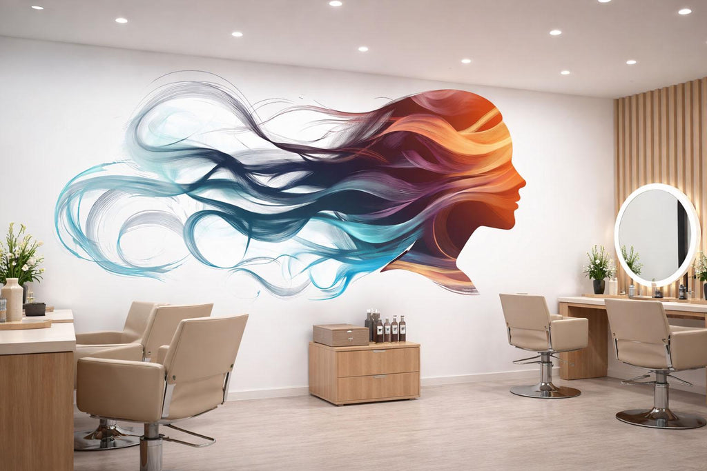 Hair Salon Wall Decal Colorful Woman Hair Wall Sticker Beauty Wall Art Salon Decor Lash Studio Spa Wall Decor Vinyl Decal