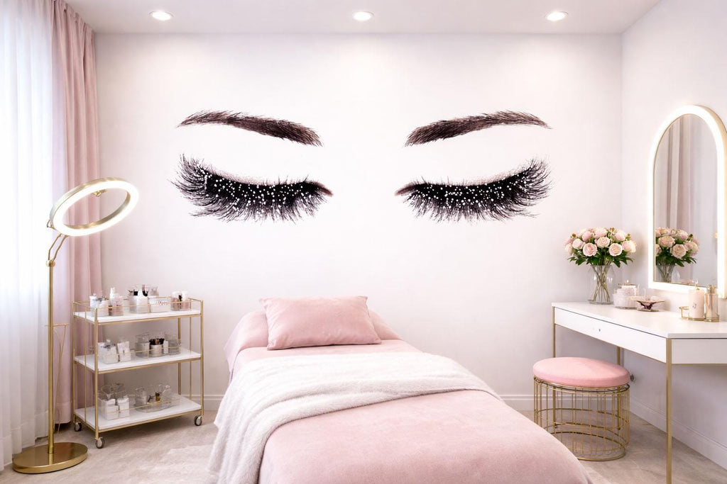 Lash Wall Decal Eyelash Wall Sticker Beauty Salon Wall Art Lash Studio Decor Eyebrow Wall Decal Spa Decor Vinyl Wall Decal