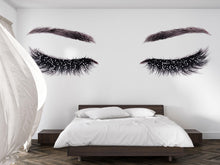 Load image into Gallery viewer, Lash Wall Decal Eyelash Wall Sticker Beauty Salon Wall Art Lash Studio Decor Eyebrow Wall Decal Spa Decor Vinyl Wall Decal
