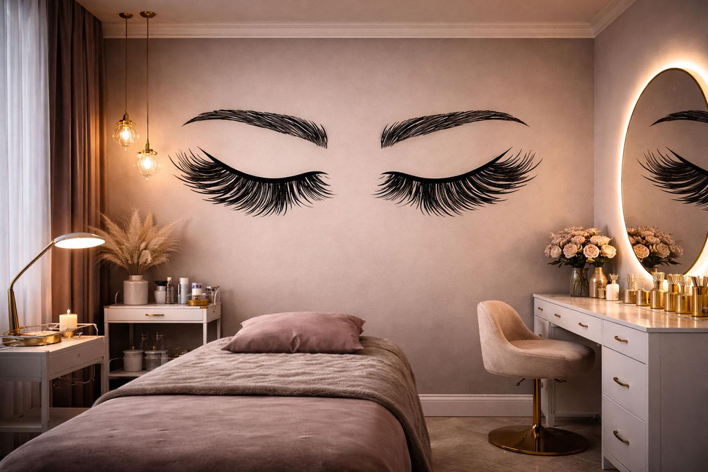Lash Wall Decal Eyelash Wall Sticker Beauty Salon Decor Lash Studio Wall Art Eyebrow Decal Spa Decor Vinyl Wall Decal