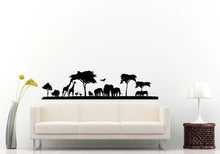 Load image into Gallery viewer, African Animal Safari Nature Trees Skyline View Wall Decal Vinyl Sticker Mural Room Decor L646