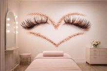 Load image into Gallery viewer, Lash Heart Wall Decal Glitter Eyelash Wall Sticker Beauty Salon Decor Lash Studio Wall Art Esthetician Decor Vinyl Wall Decal