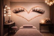Load image into Gallery viewer, Lash Heart Wall Decal Glitter Eyelash Wall Sticker Beauty Salon Decor Lash Studio Wall Art Esthetician Decor Vinyl Wall Decal