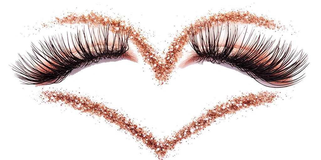 Lash Heart Wall Decal Glitter Eyelash Wall Sticker Beauty Salon Decor Lash Studio Wall Art Esthetician Decor Vinyl Wall Decal