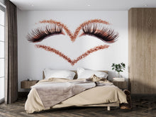 Load image into Gallery viewer, Lash Heart Wall Decal Glitter Eyelash Wall Sticker Beauty Salon Decor Lash Studio Wall Art Esthetician Decor Vinyl Wall Decal