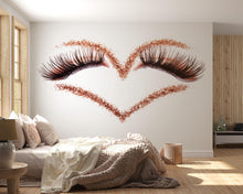 Load image into Gallery viewer, Lash Heart Wall Decal Glitter Eyelash Wall Sticker Beauty Salon Decor Lash Studio Wall Art Esthetician Decor Vinyl Wall Decal
