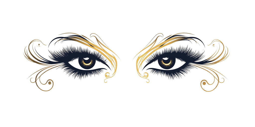 Gold Eye Wall Decal Beauty Salon Wall Sticker Lash Studio Decor Luxury Eyes Wall Art Esthetician Decor Makeup Studio Vinyl Wall Decal