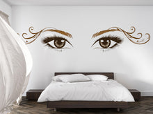 Load image into Gallery viewer, Gold Lash Eyes Wall Decal Beauty Salon Wall Sticker Lash Studio Decor Eye Wall Art Esthetician Decor Makeup Studio Vinyl Wall Decal
