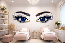 Load image into Gallery viewer, Blue Eyes Wall Decal Beauty Salon Wall Sticker Lash Studio Decor Eye Wall Art Esthetician Decor Makeup Studio Vinyl Wall Decal