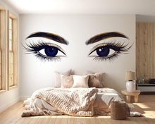 Load image into Gallery viewer, Blue Eyes Wall Decal Beauty Salon Wall Sticker Lash Studio Decor Eye Wall Art Esthetician Decor Makeup Studio Vinyl Wall Decal