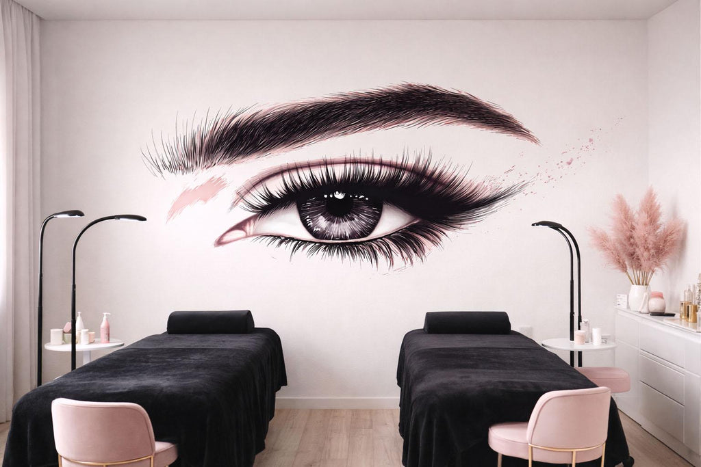 Eyelash Eye Wall Decal Beauty Salon Wall Sticker Lash Studio Decor Eye Wall Art Esthetician Decor Makeup Studio Vinyl Wall Decal