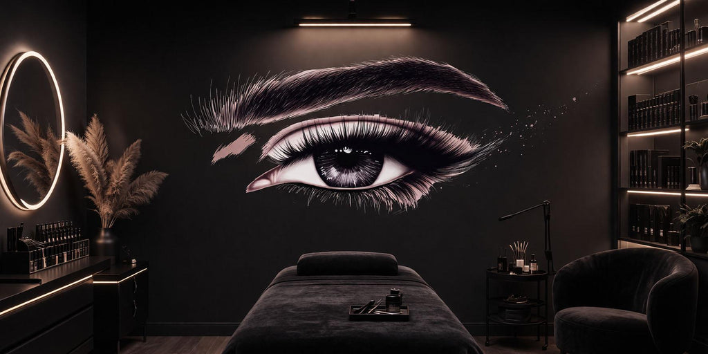 Eyelash Eye Wall Decal Beauty Salon Wall Sticker Lash Studio Decor Eye Wall Art Esthetician Decor Makeup Studio Vinyl Wall Decal