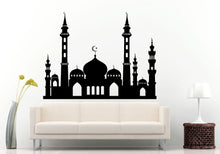 Load image into Gallery viewer, Islamic Skyline With Mosque Star And Crescent Moon Wall Decal Vinyl Sticker Mural Room Decor L631