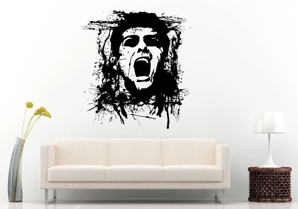 Zombie Horror Abstract Graffiti Spray Drip Style Wall Decal Vinyl Sticker Mural Room Decor L637