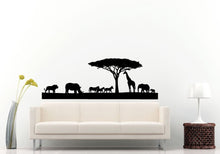 Load image into Gallery viewer, African Animal Safari Nature Trees Skyline View Wall Decal Vinyl Sticker Mural Room Decor L647