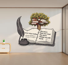 Load image into Gallery viewer, Library Book Tree Wall Art Decal, Library Wall Decal, Education Decals, Kids Room, Reading room, Nurseries, School, Kids Gifts, Dorm 637LU
