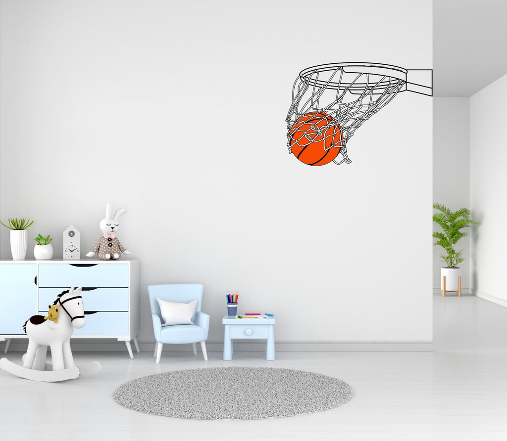 Basketball wall decor, Basketball Wall Decal Sport Vinyl, Basketball stickers, Boys Passion, Basket Wall Art, Wall Stickers, Kids Room 641LU