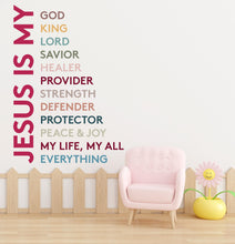 Load image into Gallery viewer, Jesus Is my Everything, Religious Wall Sign, Christian Wall Words, Church Sanctuary Wall Art, Boho Nursery Mural, Religious Wall Art 805LU