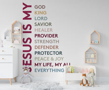 Load image into Gallery viewer, Jesus Is my Everything, Religious Wall Sign, Christian Wall Words, Church Sanctuary Wall Art, Boho Nursery Mural, Religious Wall Art 805LU