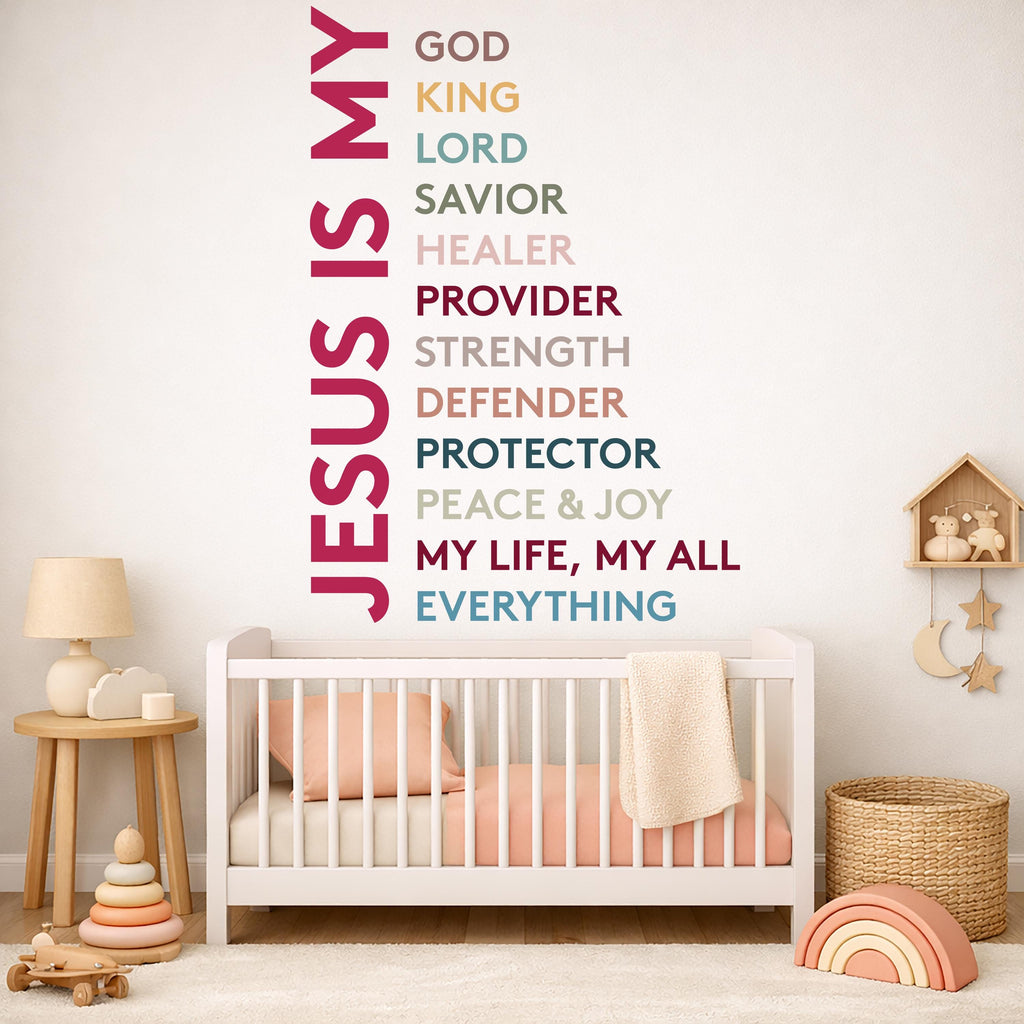 Jesus Is my Everything, Religious Wall Sign, Christian Wall Words, Church Sanctuary Wall Art, Boho Nursery Mural, Religious Wall Art 805LU