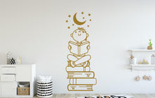 Load image into Gallery viewer, Boy Reading Book Wall Decal, Library Decor, Vinyl Sticker 397DE