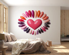 Load image into Gallery viewer, Neon Nails Heart Wall Decal Nail Salon Wall Sticker Pink Glow Beauty Studio Decor Manicure Studio Wall Art Vinyl Wall Decal Modern Decor