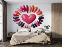 Load image into Gallery viewer, Neon Nails Heart Wall Decal Nail Salon Wall Sticker Pink Glow Beauty Studio Decor Manicure Studio Wall Art Vinyl Wall Decal Modern Decor