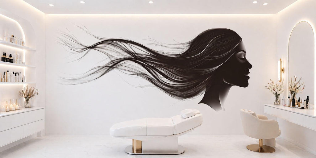 Minimalist Hair Woman Wall Decal Beauty Salon Wall Sticker Hair Studio Decor Modern Beauty Wall Art Vinyl Wall Decal Hairdresser Decor