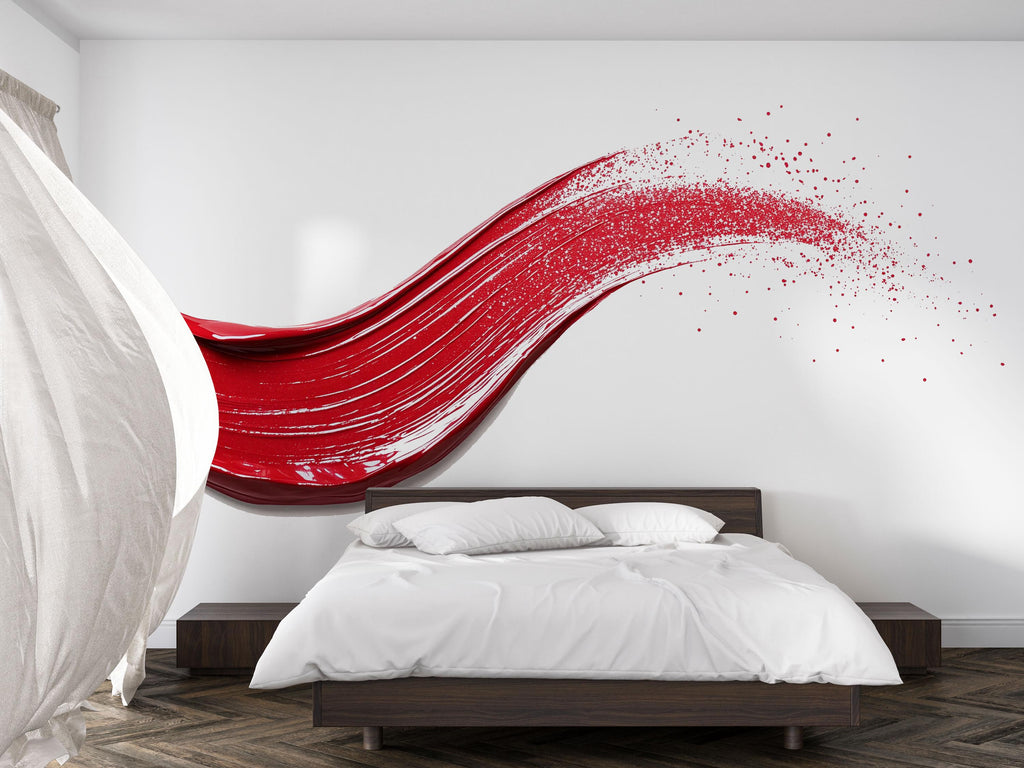Red Lipstick Swipe Wall Decal Makeup Wall Sticker Beauty Salon Decor Nail Studio Wall Art Modern Glam Wall Decor Vinyl Wall Decal