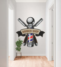 Load image into Gallery viewer, Barber Wall Decal, Barber Wall Decal, Barbershop Wall Decor, Custom Decals Razor Wall Art 1088RS