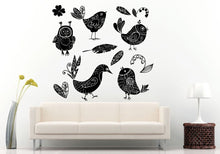 Load image into Gallery viewer, Silhouettes Bird And Flower Collage Wall Decal Vinyl Sticker Mural Room Decor L663